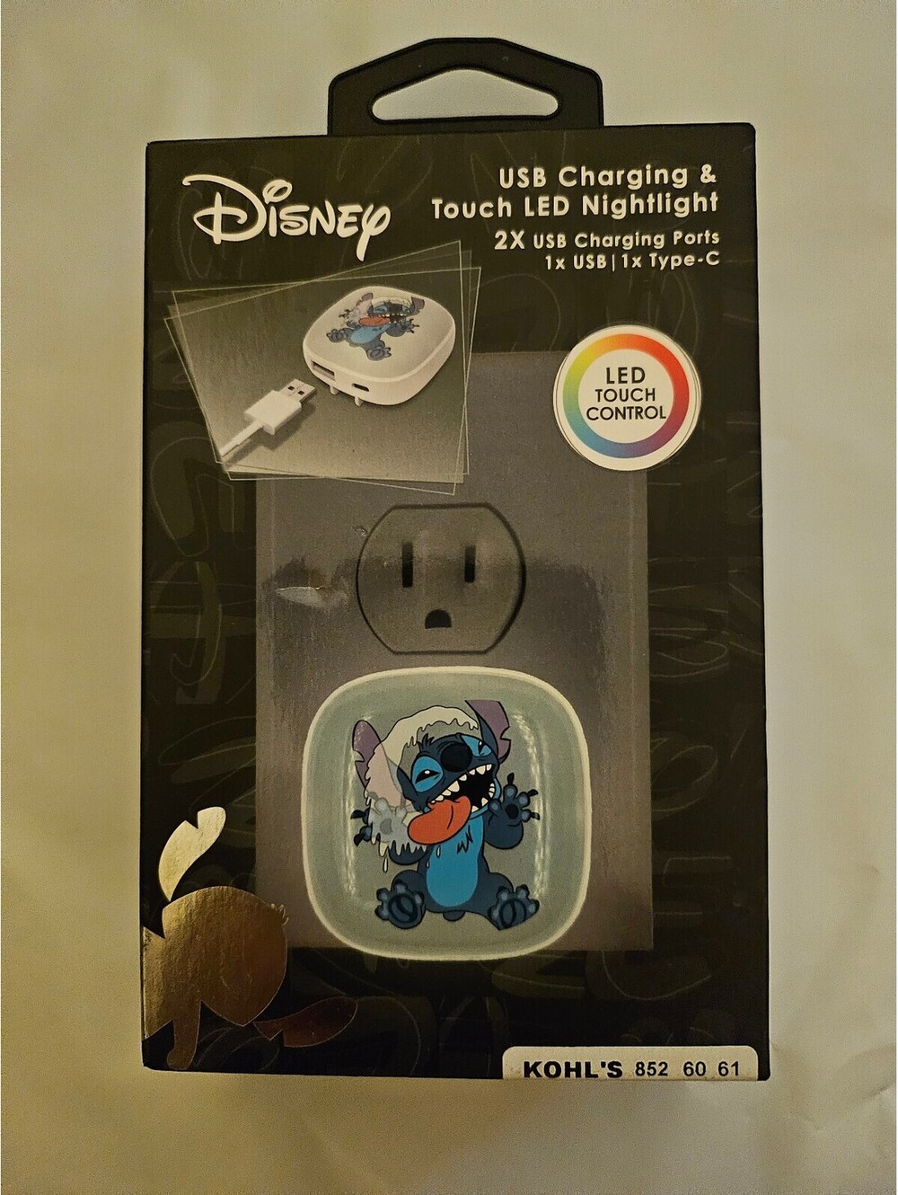 NEW - Disney USB Charging and Touch LED Nightlight - Stitch with tongue out New